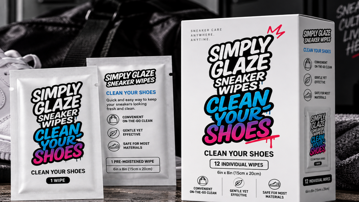SimplyGlaze Sneaker Wipes — 12 Individual Wipes